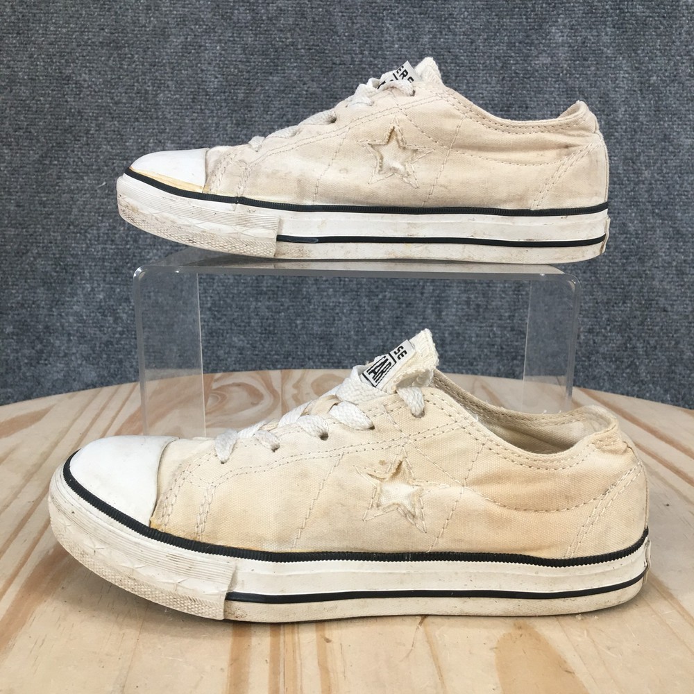 Converse Shoes Youth 2 One Star Sneakers Beige Canvas Low Top Lace Up Casual