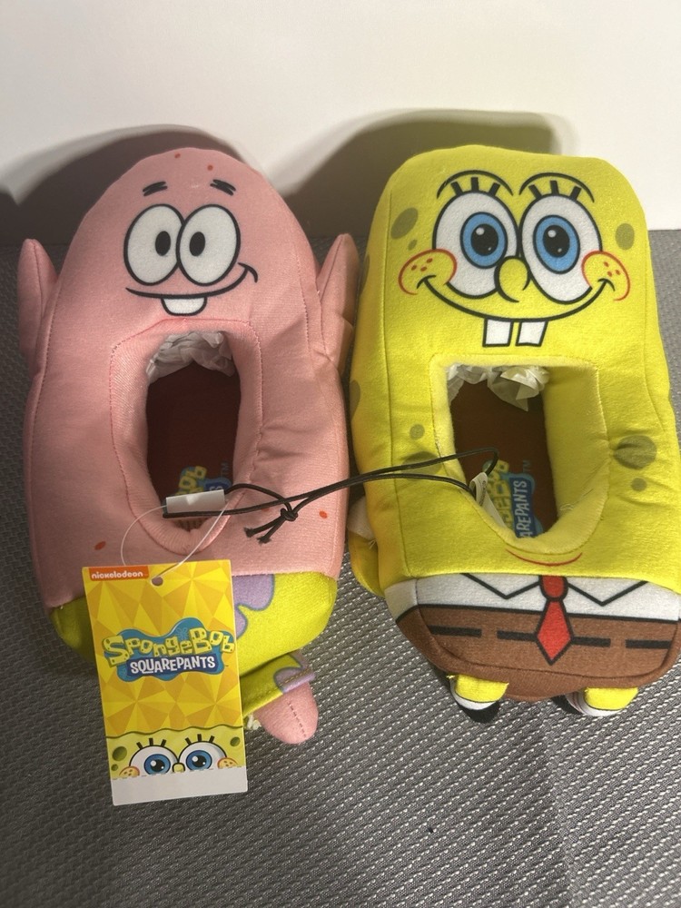 Nickelodeon Spongebob SquarePants & Patrick Kids slippers size 11-12 Youth