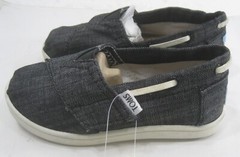 TINY BIMINIS BLACK CHAMBRAY Toms Canvas Classics FLAT ROUND TOE size 8 T