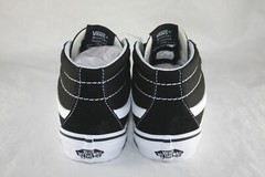 VANS SK8-MID REISSUE V BLACK TRUE WHITE SKATE BOARDING SHOE LITTLE KIDS SIZE 2.5