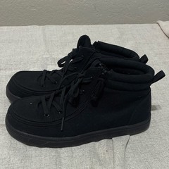 BILTX Black Textile Mid Top Sneakers Unisex Kids Size 6 Logo Zipper