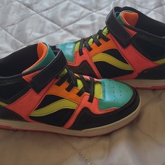 OP Unisex Kids Mid Top Athletic Sneakers Hook & Loop Multicolor US 4 EU 36