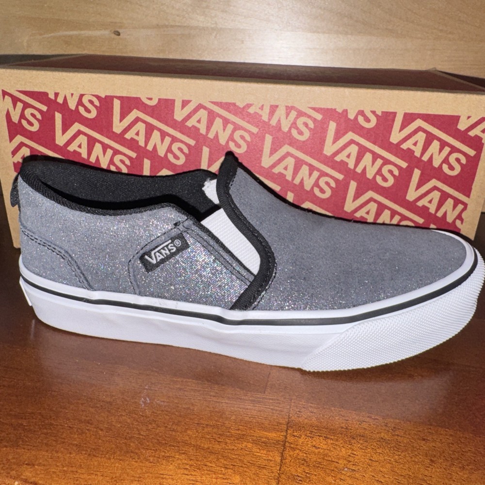 Vans Asher black shimmer Slip-on Kids Vans size 4