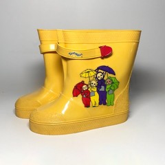 VTG 1990’s Kids US 9/10 Unisex Yellow Teletubbies Rubber Rain Boots Wellies