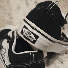 Vans Kids Old Skool Logo Print Black & White 12 NWOT