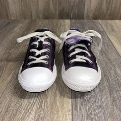 Converse Chuck Taylor Double Tongue Metallic Purple Youth Size 3 Sneaker Shoes