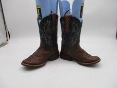 Ariat Brown & Blue Leather Square Toe Western Boots Little Kid Size 9 #10012794