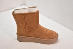 Sonoma Shearling Style Boots Kids Size 1 Brown Chestnut Platform Ankle Zailor