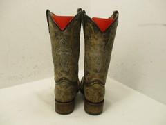 CORRAL Distressed Leather Square Toe Cross Wing Cowboy Boots Sz 2 T Style A1032