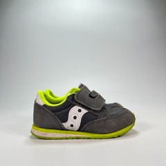 Saucony Jazz Grey Lime Green Casual Hook & Loop Sneakers Shoes Kid’s Size 9M