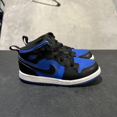 Jordan Air Jordan 1 Mid Shoes Kids 10C Black Royal Blue Sneakers DQ8425-042