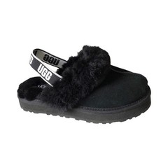 UGG Kid’s Funkette Black Suede Slingback Slippers Shoes Size Kid’s 3 / Women’s 5