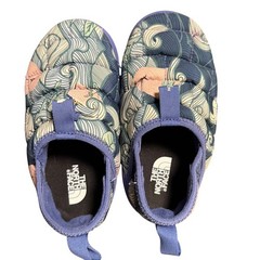 The North Face ThermoBall Traction II Kids 13 Blue Wave Print Insulated Slippers
