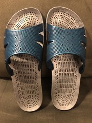 Youth Size 7 Turquoise Open Toe Molded Slide On Sandal Senski & C Assisi Italy