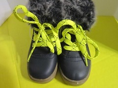Cat & Jack Toddler Quilted Nylon Furry Lined Lace-Up Winter Ankle Boots Blue 7