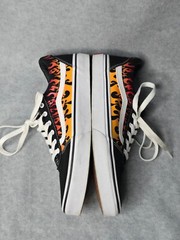 VANS Old Skool Trainers Kids Digi Flame Black Orange Youth Size 6 Sneakers Skate