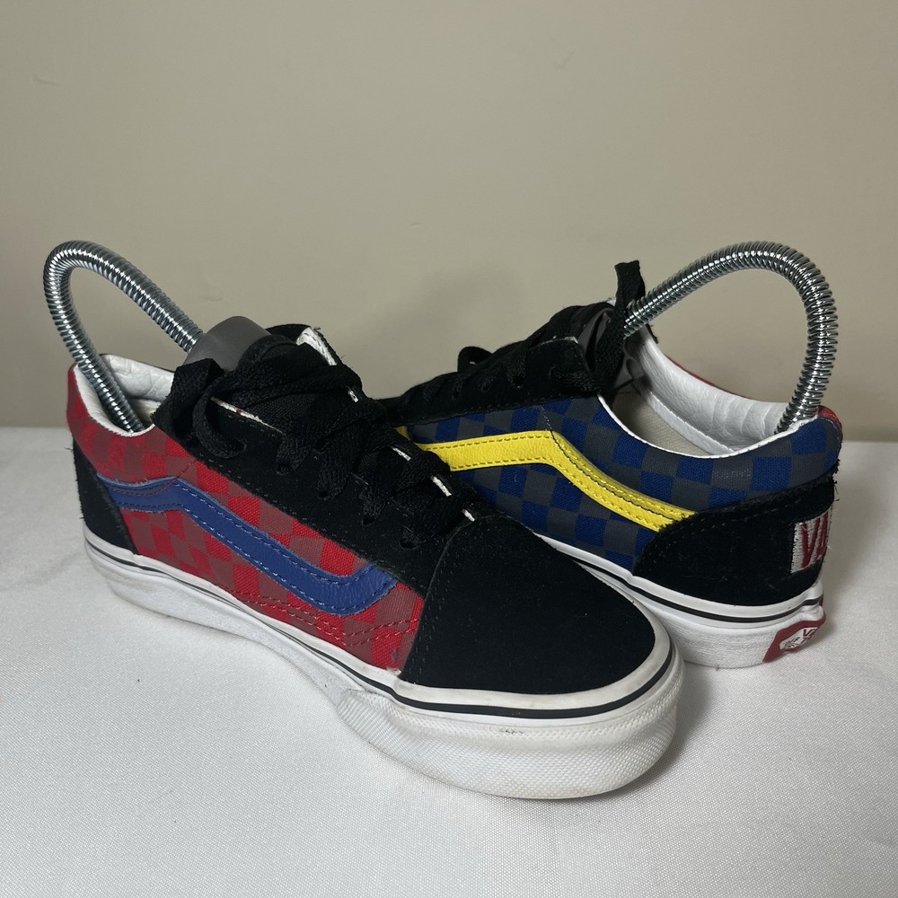 Vans Old Skool Black Blue Yellow Red Canvas Suede Shoes 500714 | SIZE 1