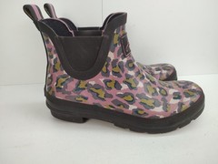 Joules Welly Bob Rain Boots Size 7 Multicolor Leopard Ankle Pull On Rubber
