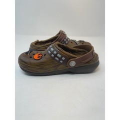 Crocs Star Wars Chewbacca Lined Clogs Kids Brown Faux Fur Jibbitz size 1