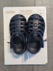 Lily & Dan Toddler Lightweight Closed Toe Sandals – 5/6 Navy Blue – NEW