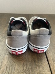 Vans Old Skool Color Block Gray Black White Red Tongue Lace Sneaker Youth Sz 1