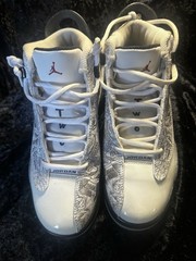 Jordan Air Jordan Dub Zero 311047-105 White Gray Leather Sneaker 7Y
