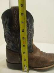Ariat Brown and Blue Leather Square Toe Western Boots Kids Size 13 Sty 10012794