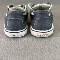 Sperry Halyard Top Sider Navy Blue Canvas Loafer Boat Shoes Size 13.5 Youth Kids