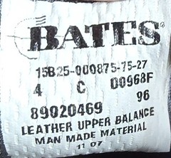 Bates Black Leather Vibrum Sole Derby KIDS 4C Police Security Military Shoes