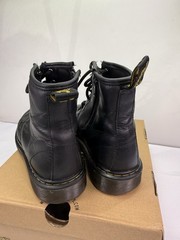 Dr. Doc Martens 1460 J Black Leather Lace Up Zip Combat Boots Youth Size 5 W/box