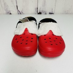 Crocs Classic Lined Santa Clogs Size J1 Christmas Holiday Slip On Toddler