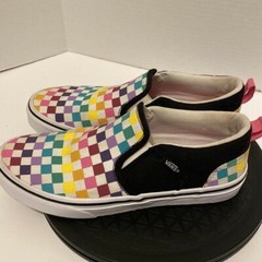 Checkboard Vans slip ons multicolor size 5