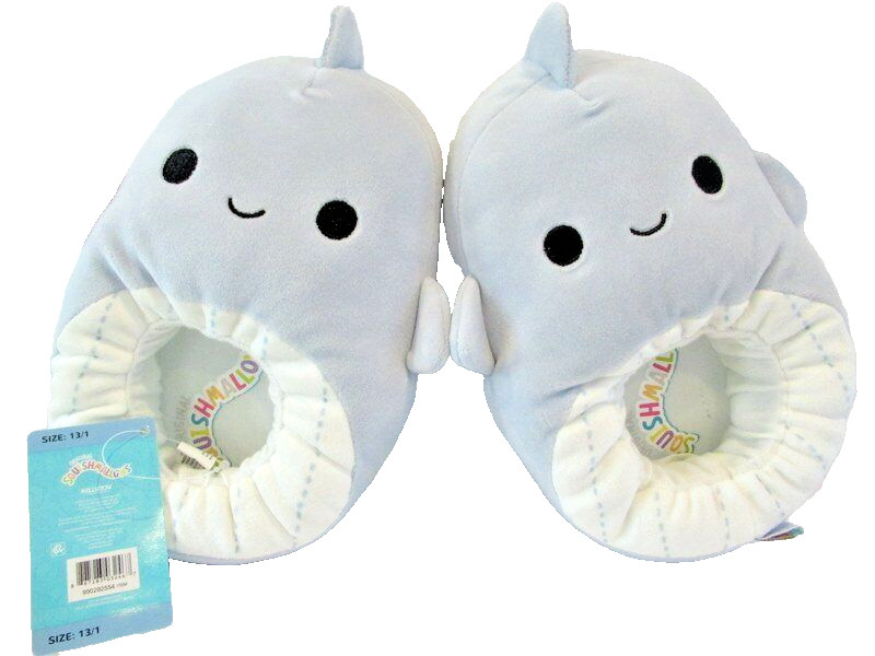 Squishmallow Slippers Kids Plush Samir The Blue Whale NWT Size 13 / 1 NWT