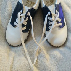 Vintage Saddle Shoes Stride Rite Black & White Leather USA Toddler 6.5 – 7 Size