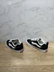 Vans Knu Skool Kids Black White Canvas Low Skate Sneakers 751505 Sz 3 New