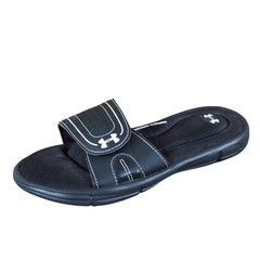 Under Armour Ignite VIII Kids Slide Sandals Size 4 Athletic Black White