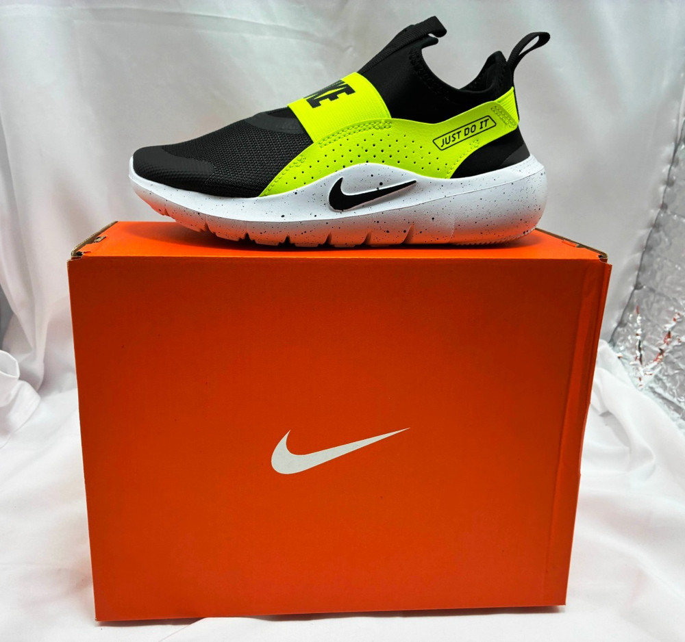 Nike Flex Runner 4 PS Black Volt White Size 1.5Y IF2894-003