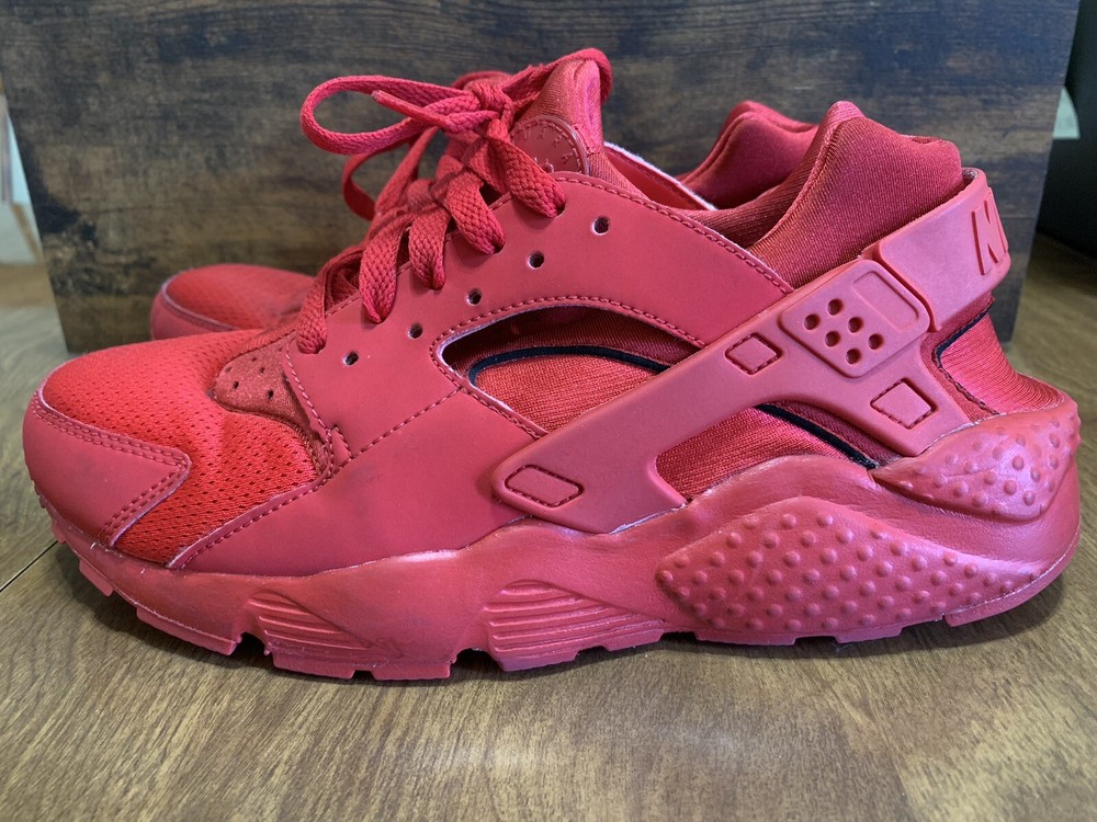 Nike Air Huarache Run Triple Red Running Shoes Sneakers 654275-600 Youth 7Y