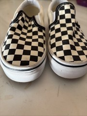 New Vans Checkerboard Black White Classic Slip On Shoes Kids Youth Skate Sz 13