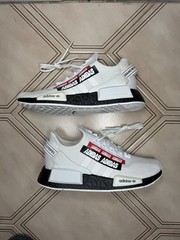 Adidas NMD R1 V2 Overbranded White Black Red H02539 Youth 4.5