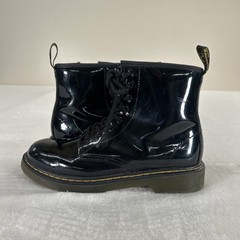Dr. Martens Doc 1460 J Combat Boots Kids Youth Size 4 Black Patent Leather Zip