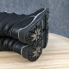 Lands End Snowflake Insulated Winter Boots Youth Girls 5M Lace Up Mid-Calf Black
