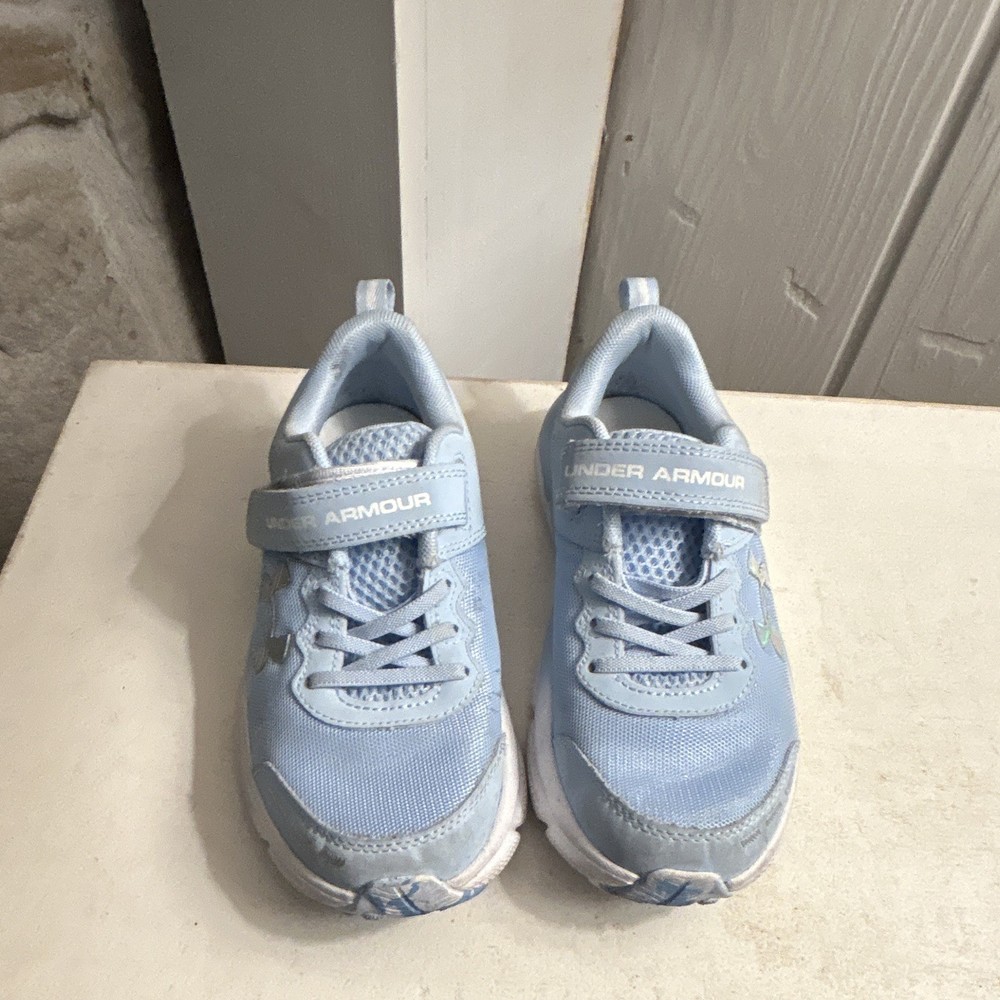 Under Armour Assert 10 Kids Sneakers 2Y Blue Hook & Loop Mesh Low Top