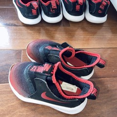 Nike Flex Runner Red/Black-White Size 7 c Toddler Sneakers Shoe Baby