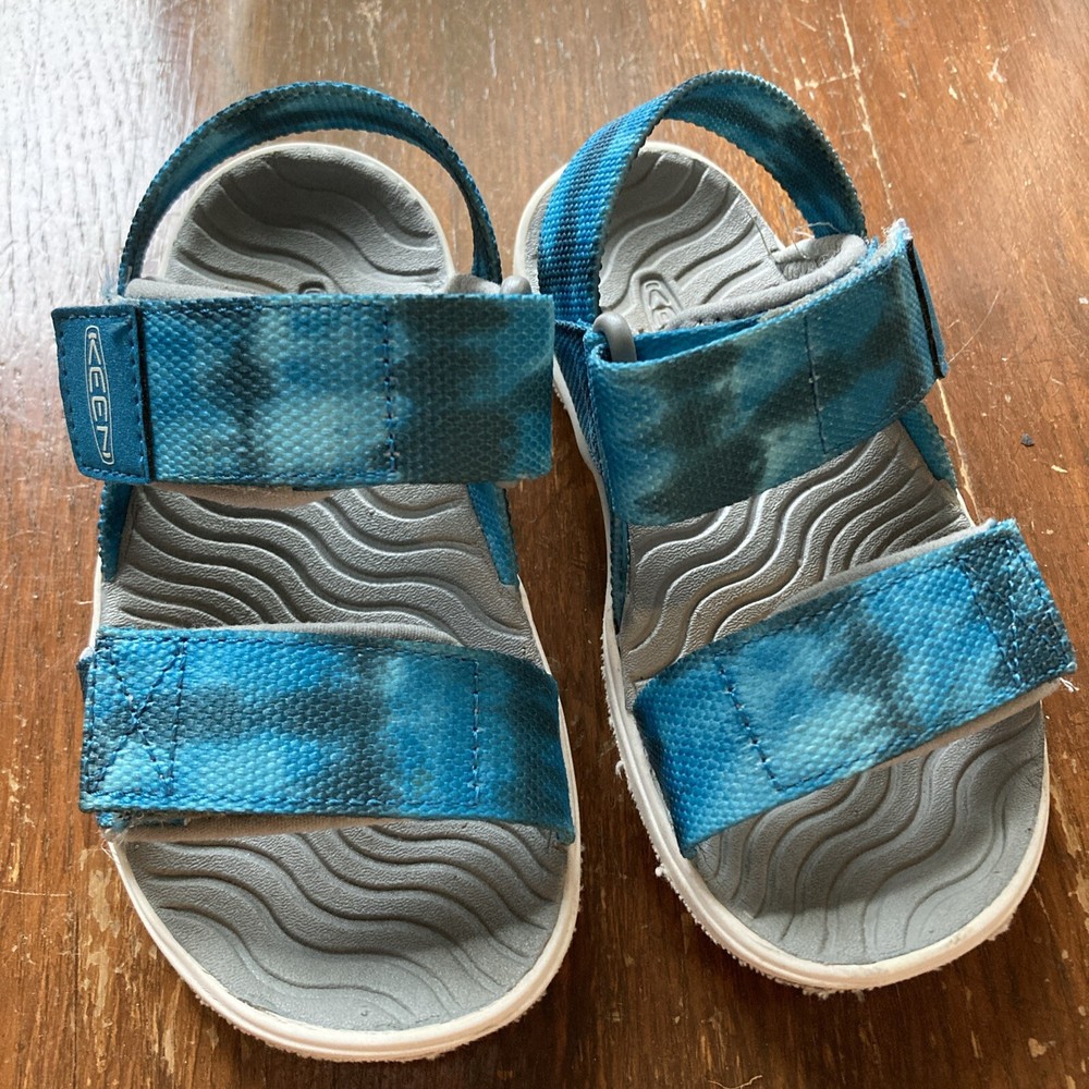 KEEN Elle 8 Blackstrap Sandals Washable Footwear Blue Tie Dye Adjust Hook & Loop