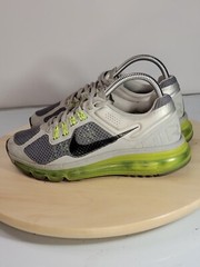 NIKE AIR MAX 2013 SNEAKERS WOLF-GREY/VOLT-GREEN GRADE SCHOOL YOUTH 5Y WOMEN 6.5.