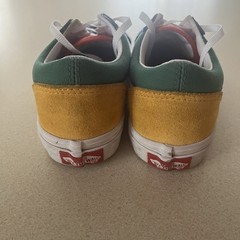 VANS OFF THE WALL BLUE GREEN YELLOW RED MULTI SHOES SIZE 1 Kids BOY OR GIRL
