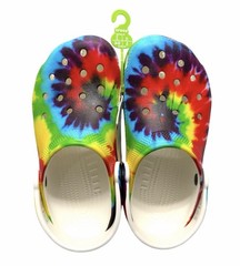 Kids Classic Rainbow Tie Dye Crocs Youth Shoes – Size J3 Multicolor Brand New