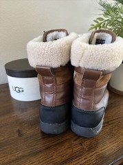 UGG Butte II Winter Brown Leather Boot Size 4 *EUC*