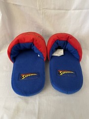 NEW DC Comics Super Hero SUPERMAN LOGO Kids plush Slippers MAN OF STEEL LARGE